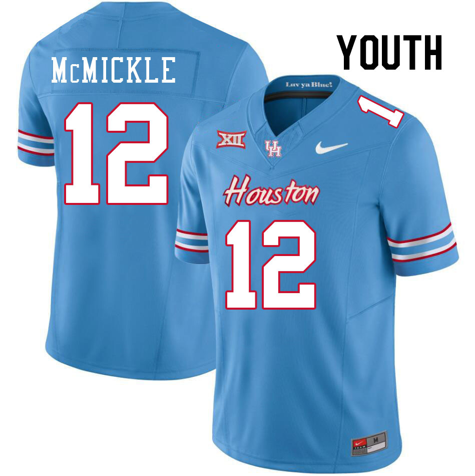 Youth #12 Caleb McMickle Houston Cougars College Football Jerseys Stitched-Oilers